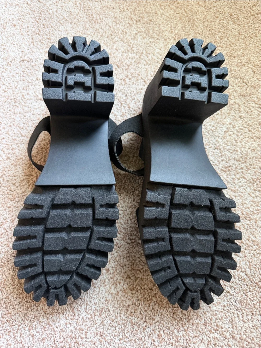 Madden Girl Black Platform Lug Sandals